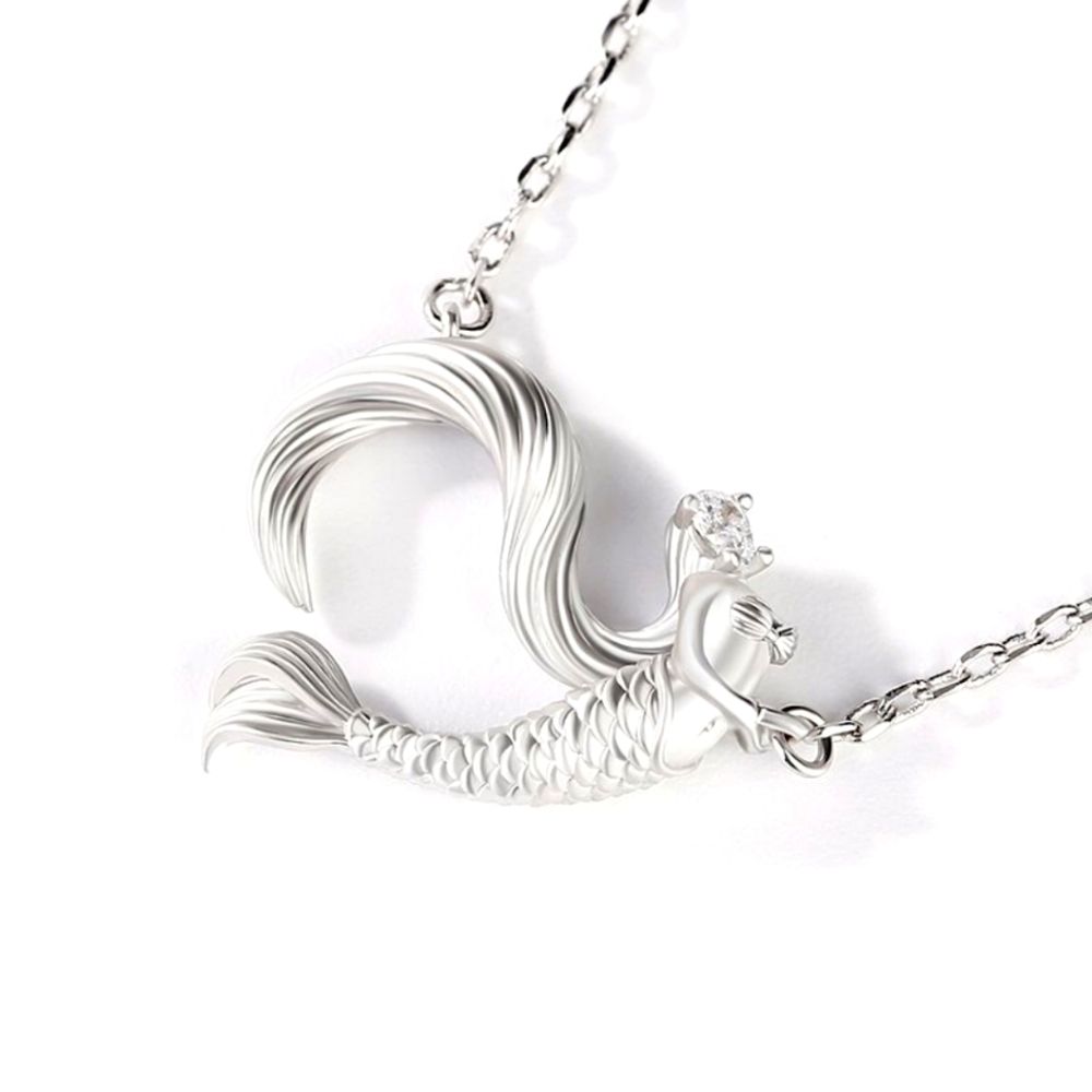 Jeulia "Dancing by the Moonlight" Mermaid Necklace